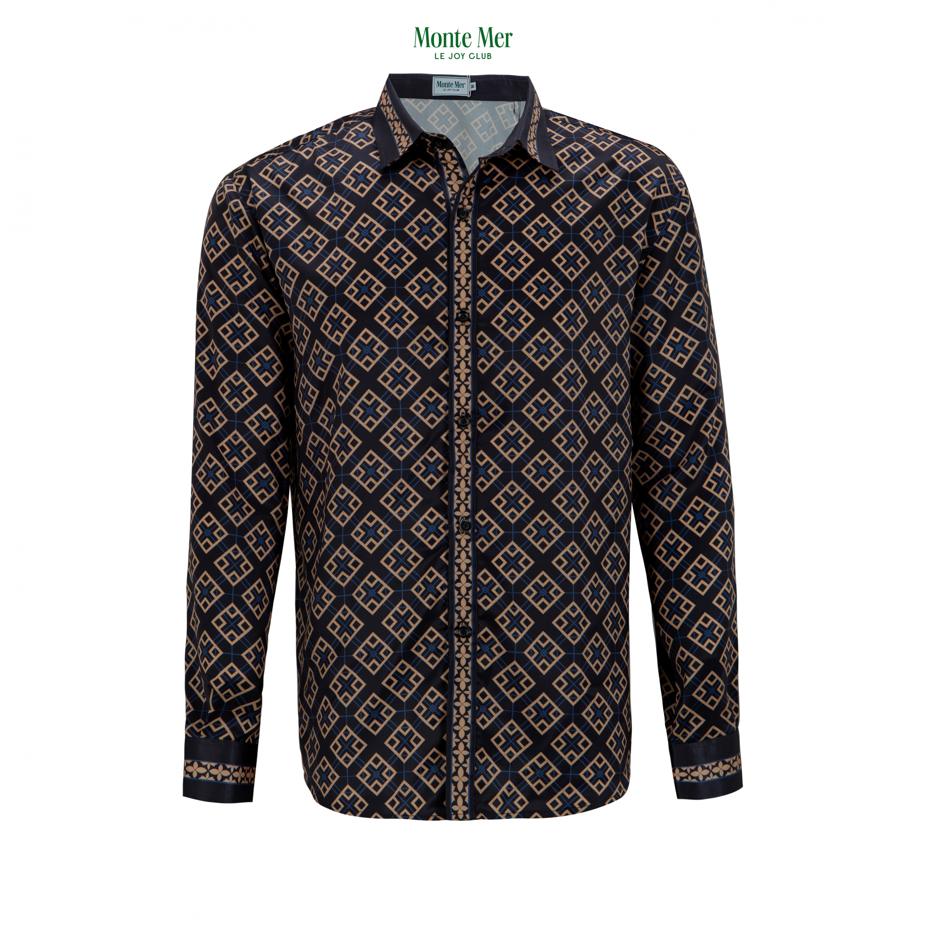 Monte Mer Geometric Silk Shirt